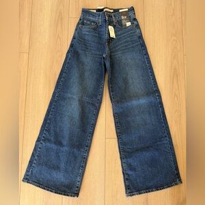 Levi's Women's Wide Leg Jeans in Dark Blue Denim